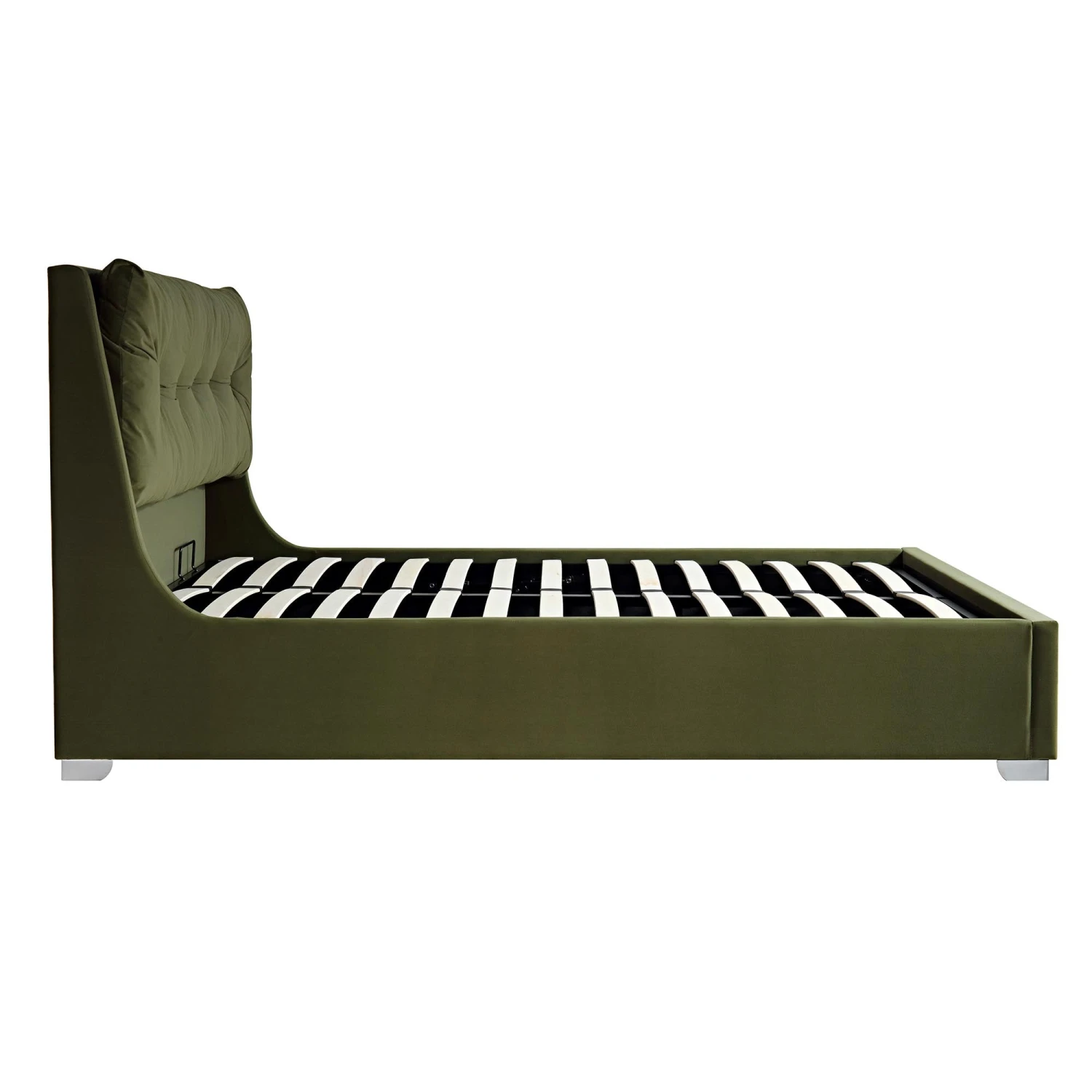Hadley Moss Green Velvet Ottoman Storage Bed - Image 9