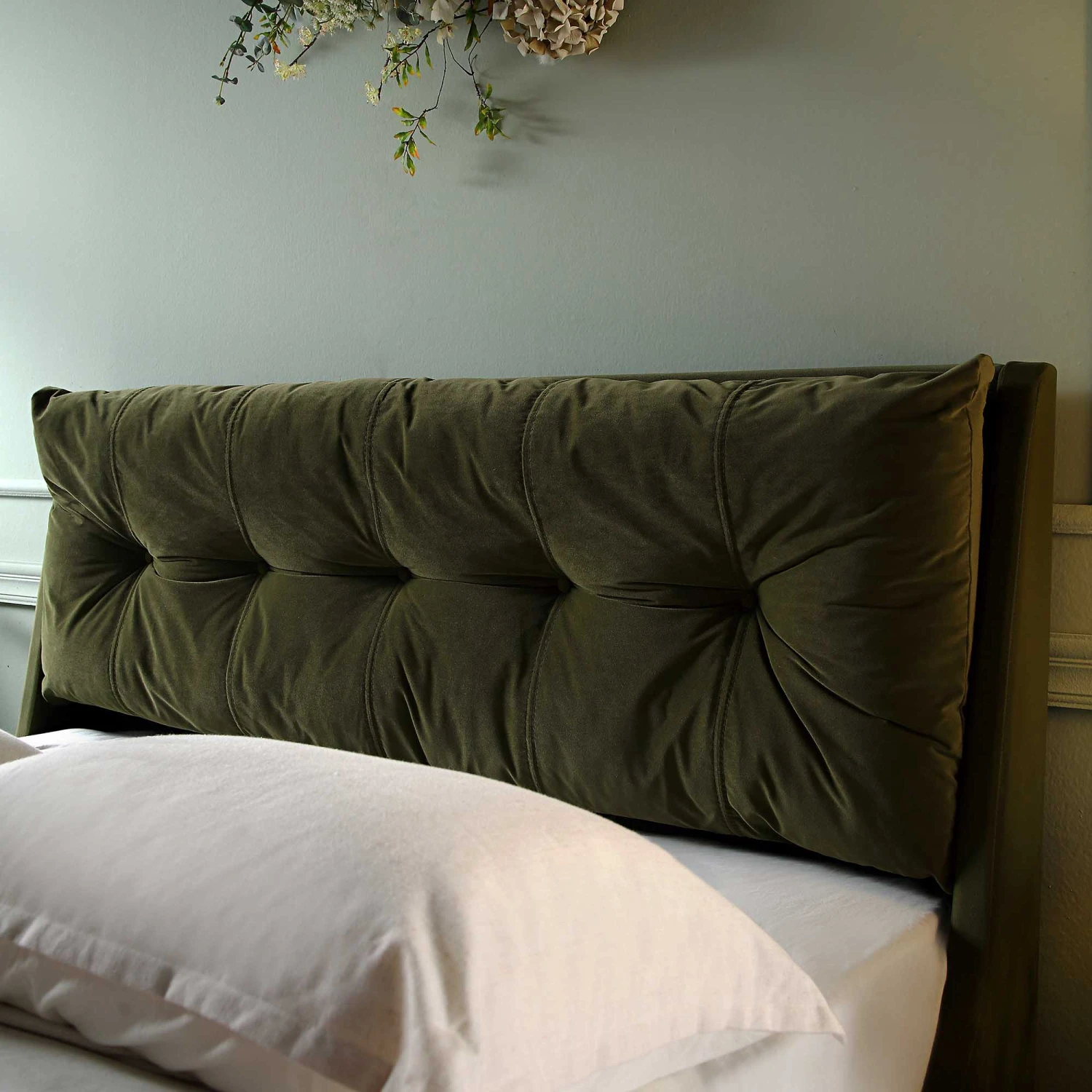 Hadley Moss Green Velvet Ottoman Storage Bed - Image 2