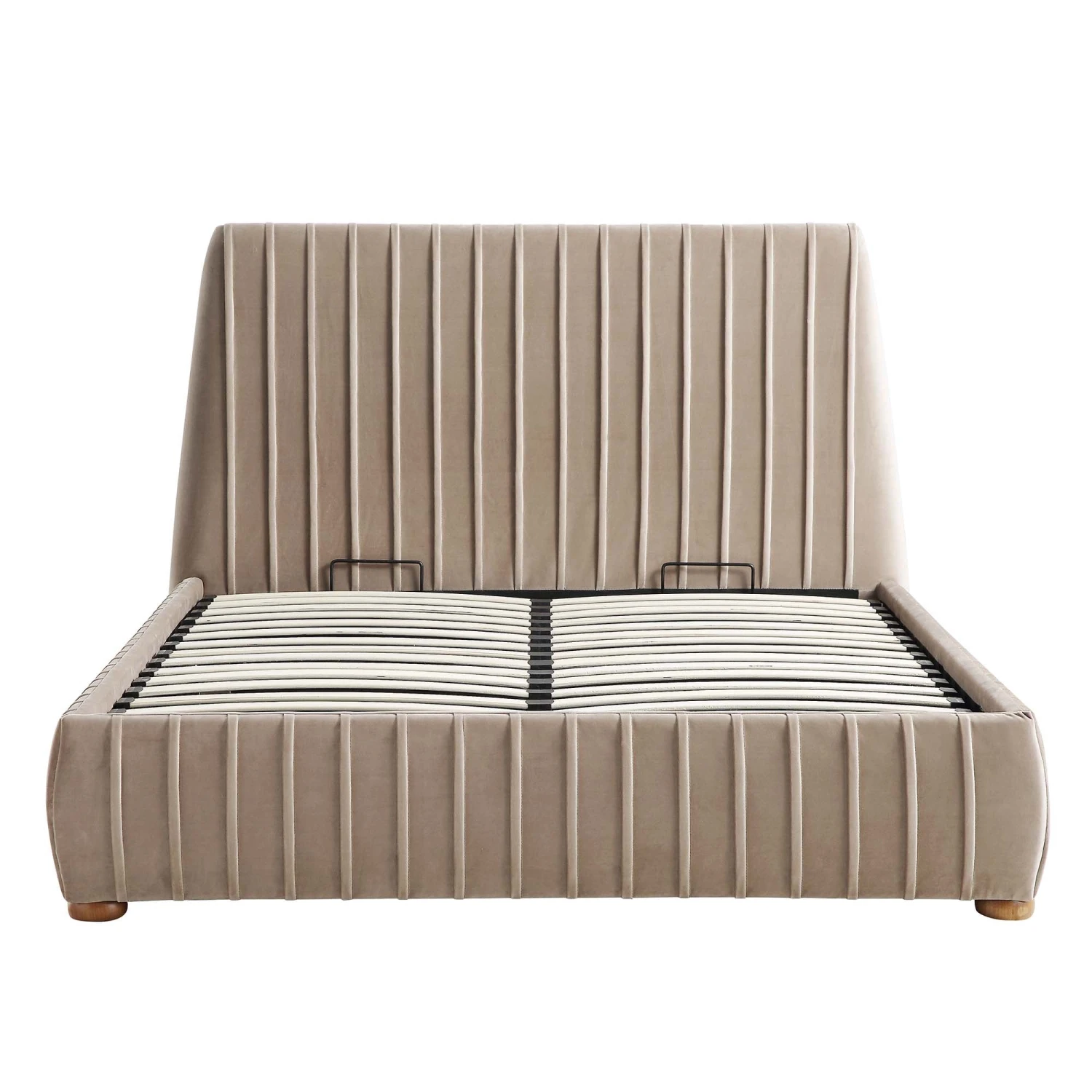 Helia Pleated Ottoman Storage Bed, Taupe Velvet - Image 5
