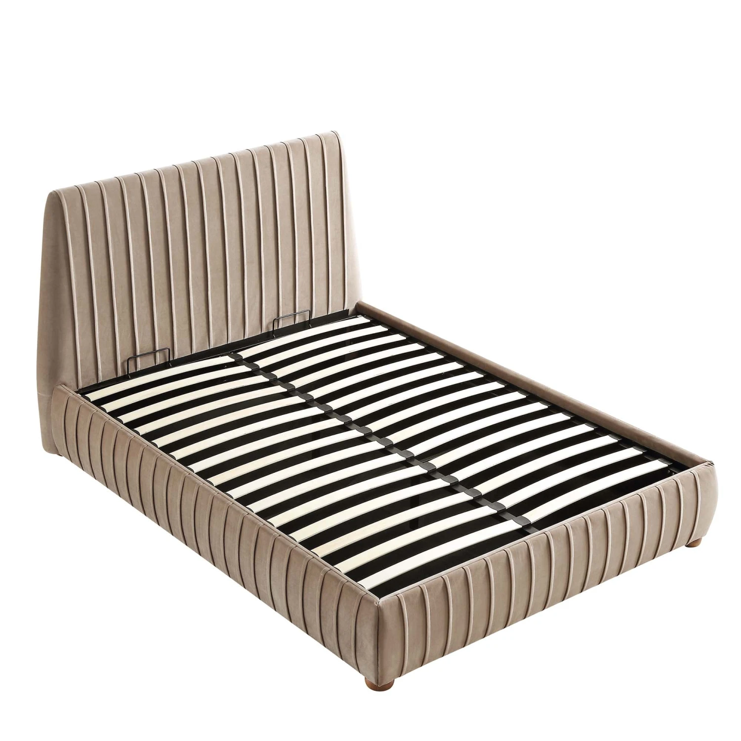 Helia Pleated Ottoman Storage Bed, Taupe Velvet - Image 9