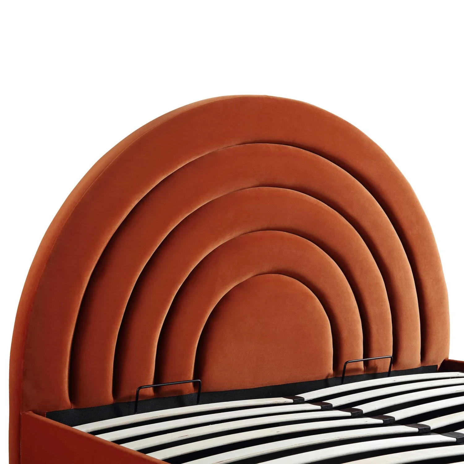 Archer Rust Velvet Ottoman Storage Bed - Image 11