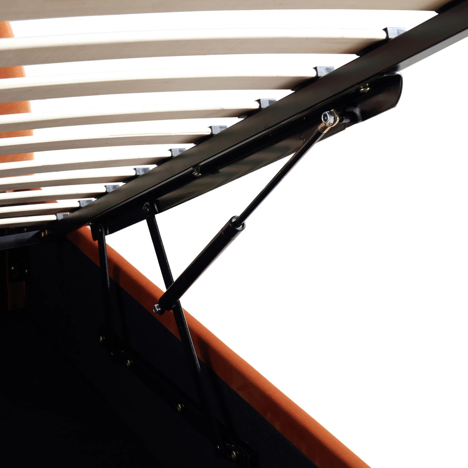 Archer Rust Velvet Ottoman Storage Bed - Image 12