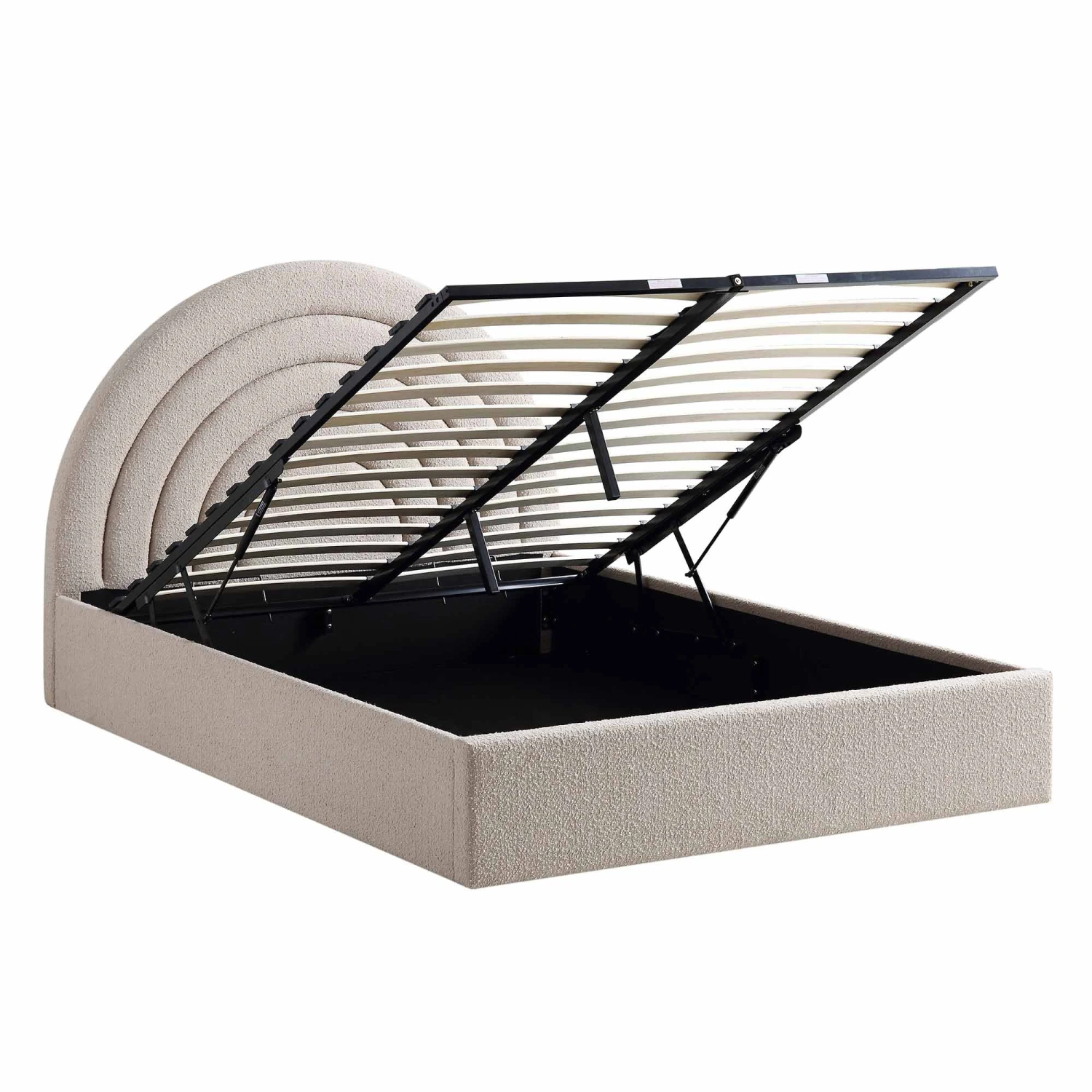 Archer Taupe Boucle Ottoman Storage Bed - Image 5