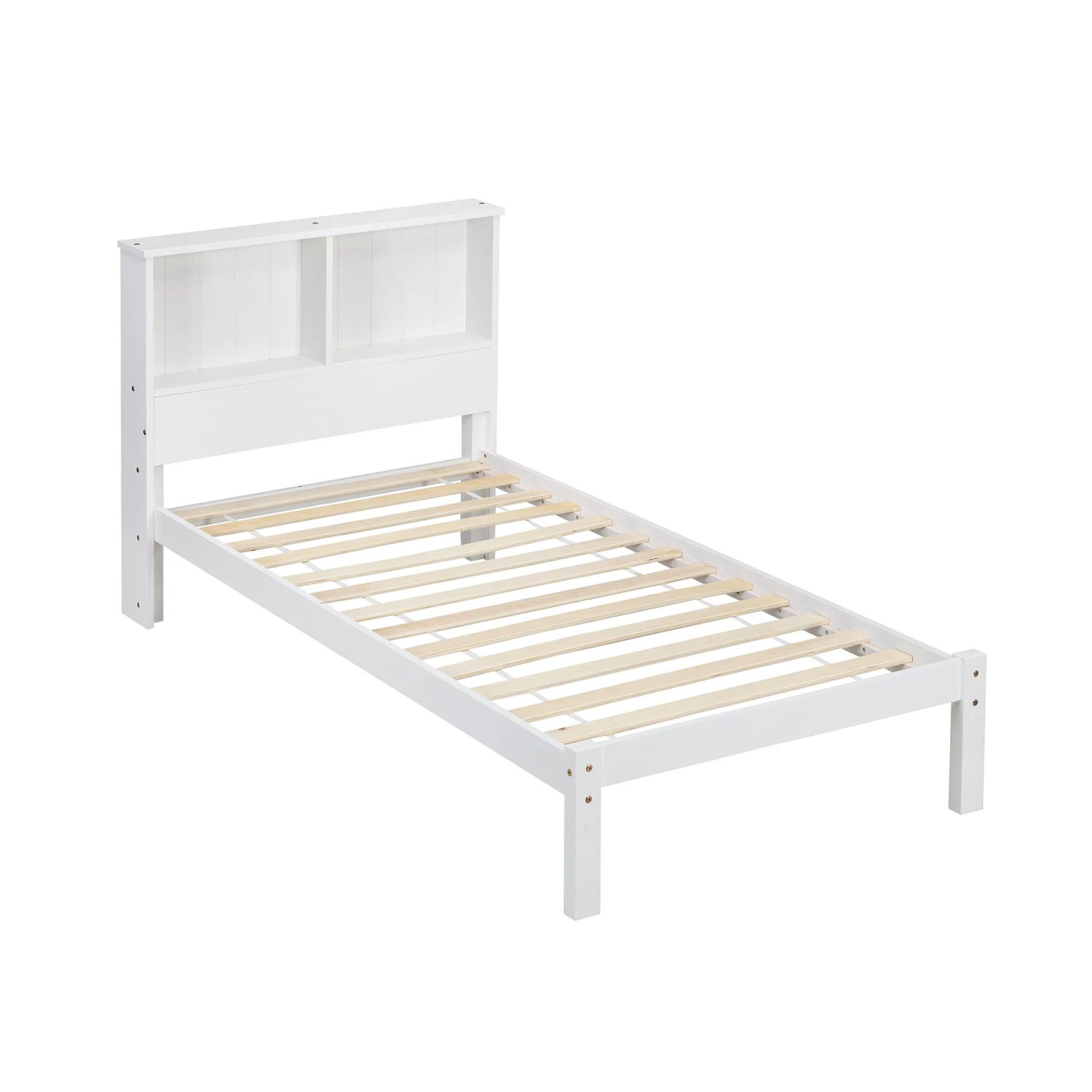 Elgin Wooden Bed Frame With Shelf Headboard - Image 4