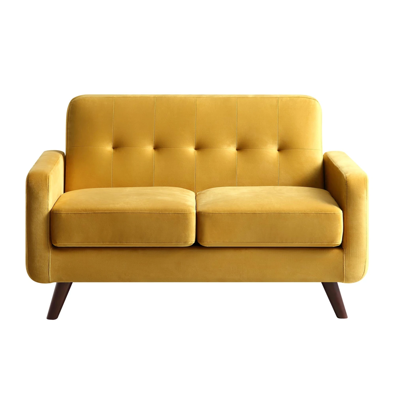 Clarence 2-Seater Sofa In Mustard Yellow Velvet - Image 4