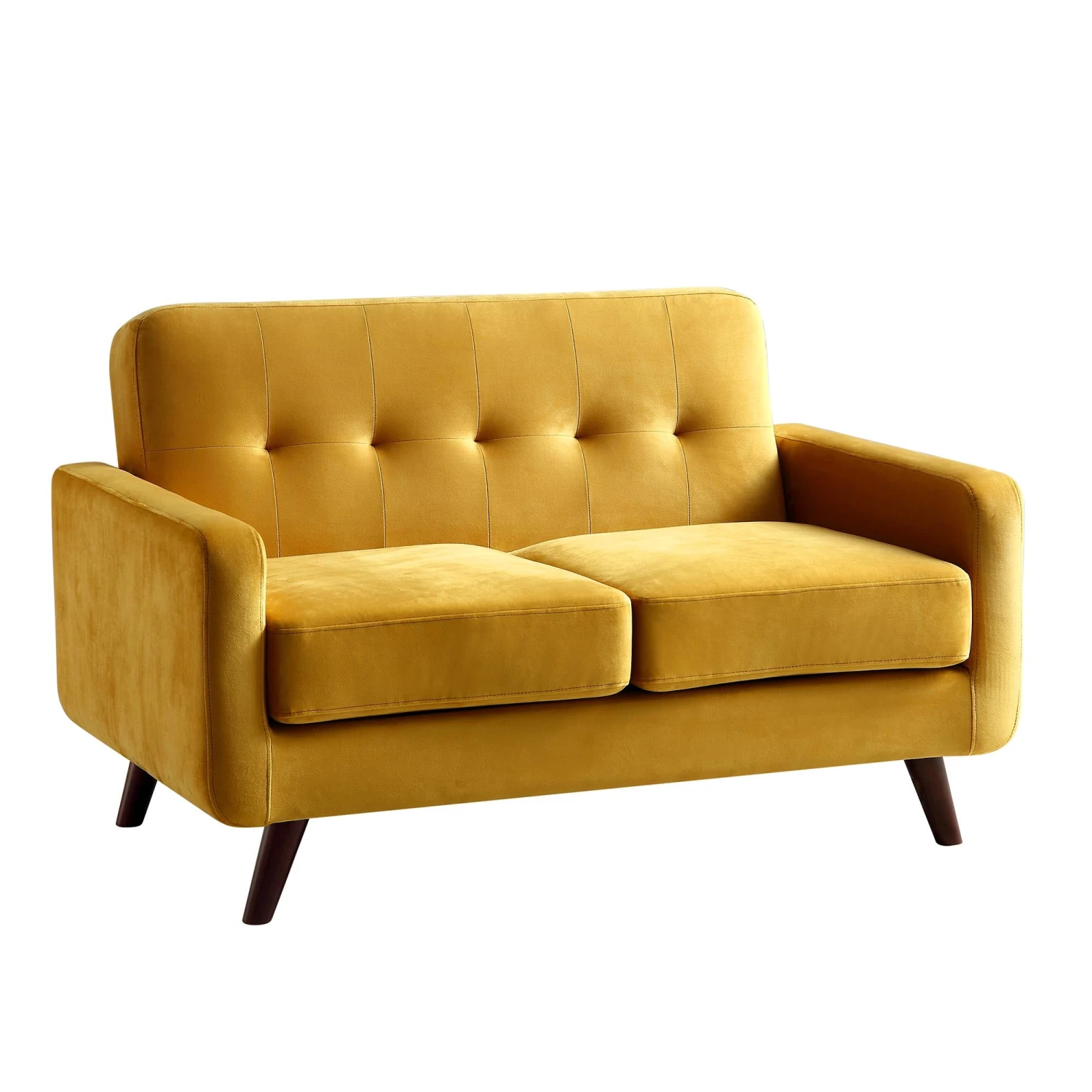 Clarence 2-Seater Sofa In Mustard Yellow Velvet - Image 3