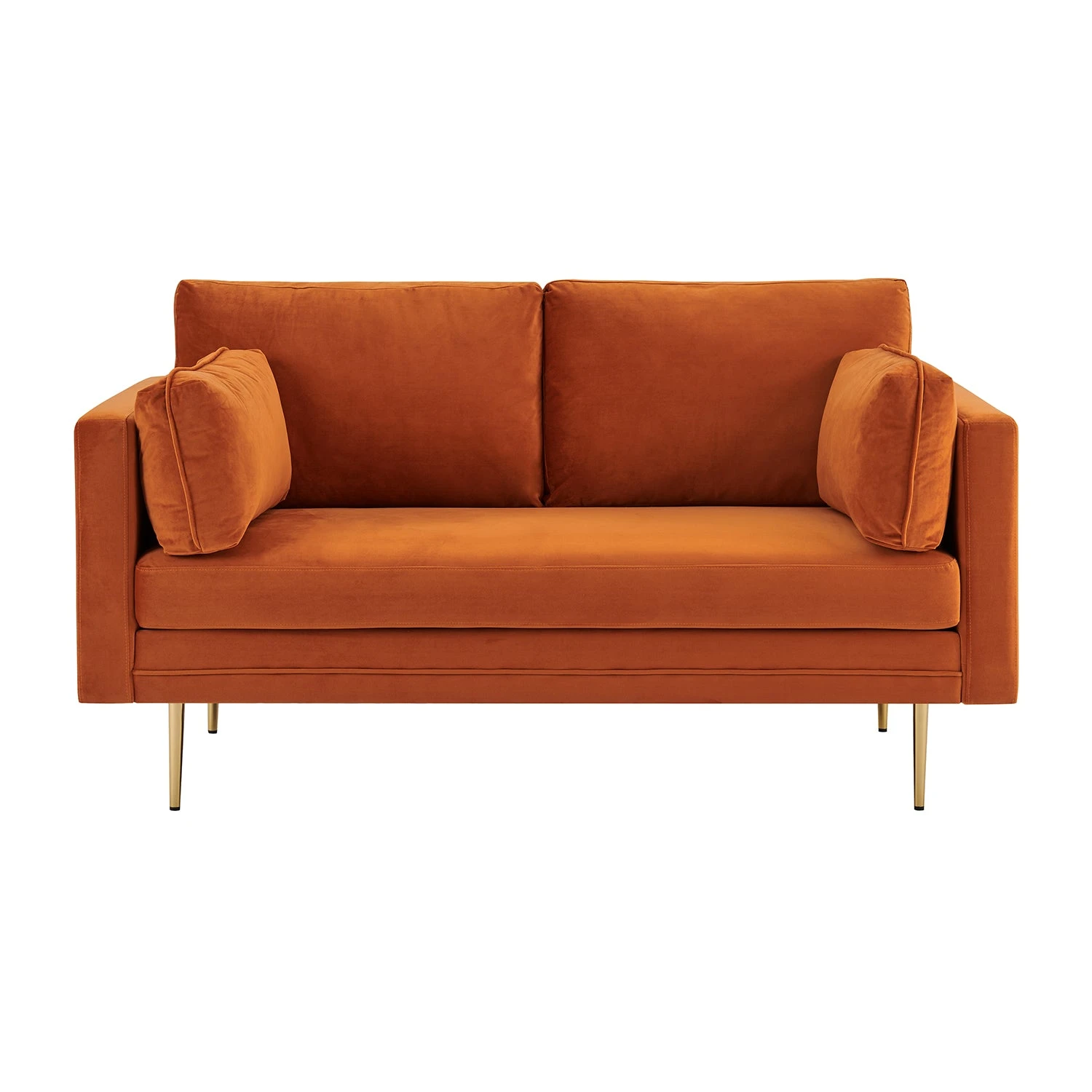 Pelham Orange Velvet Fabric Sofa - Image 8