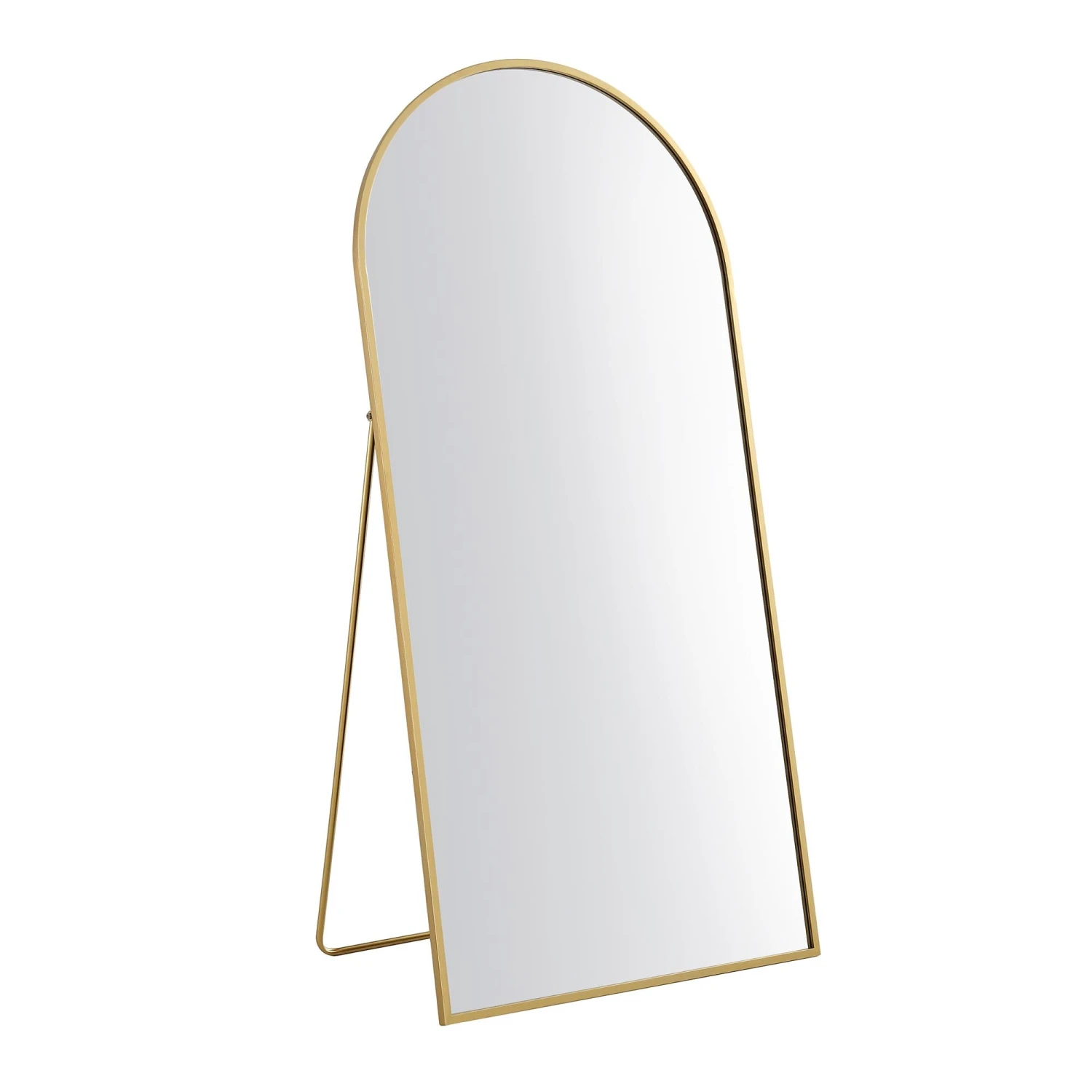 Dina Freestanding Arched Full Length Metal Frame Mirror 160 X 76 Cm, Gold Effect - Image 4