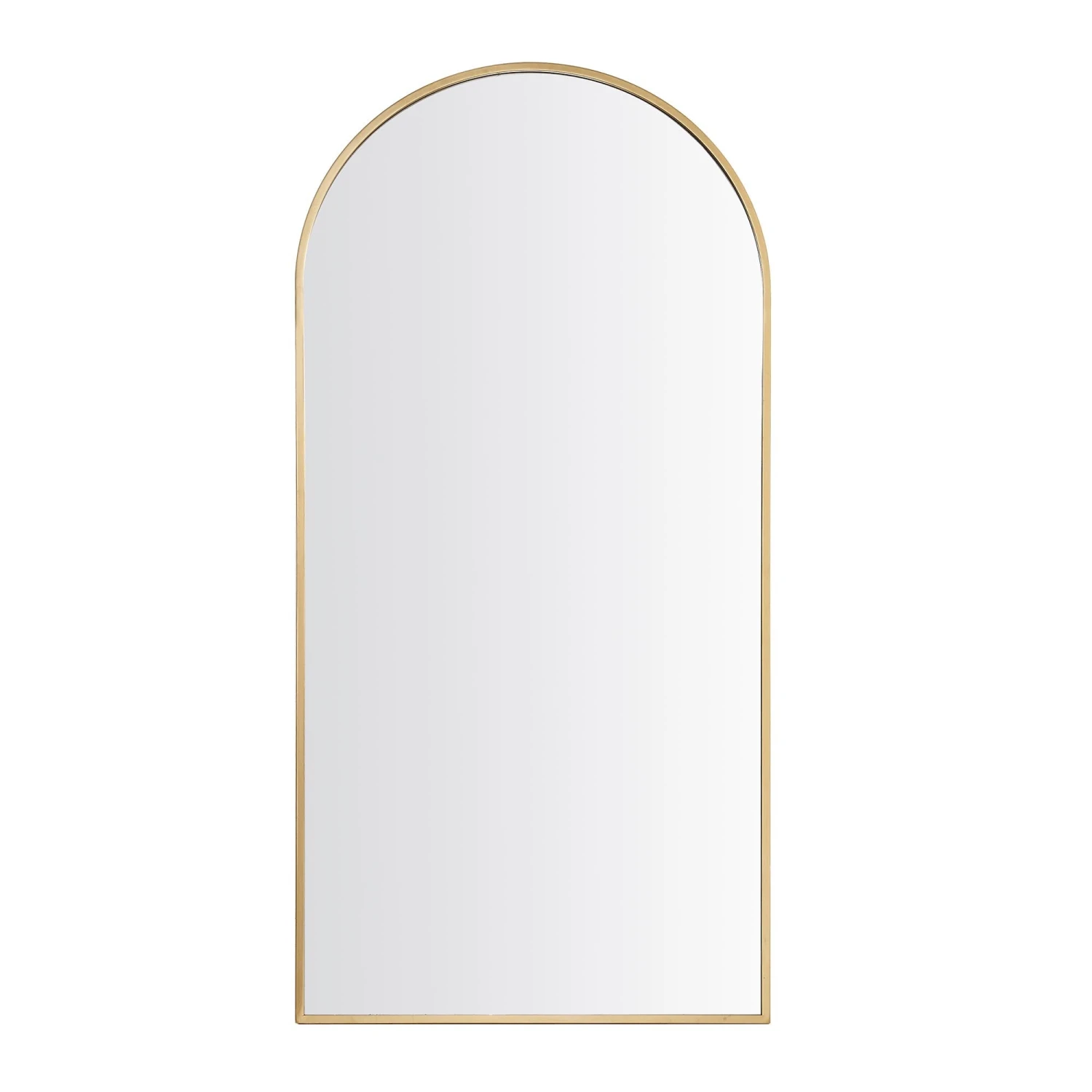 Dina Freestanding Arched Full Length Metal Frame Mirror 160 X 76 Cm, Gold Effect - Image 3
