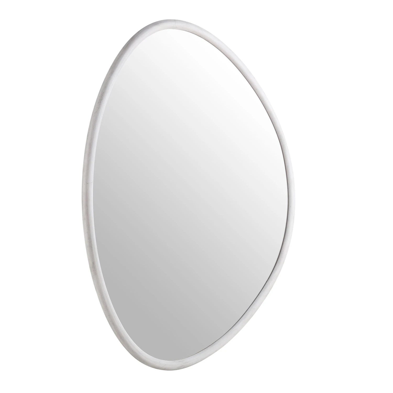 Edo Irregular Pebble Large Wooden Mirror 160 X 120 Cm, Washed White - Image 6