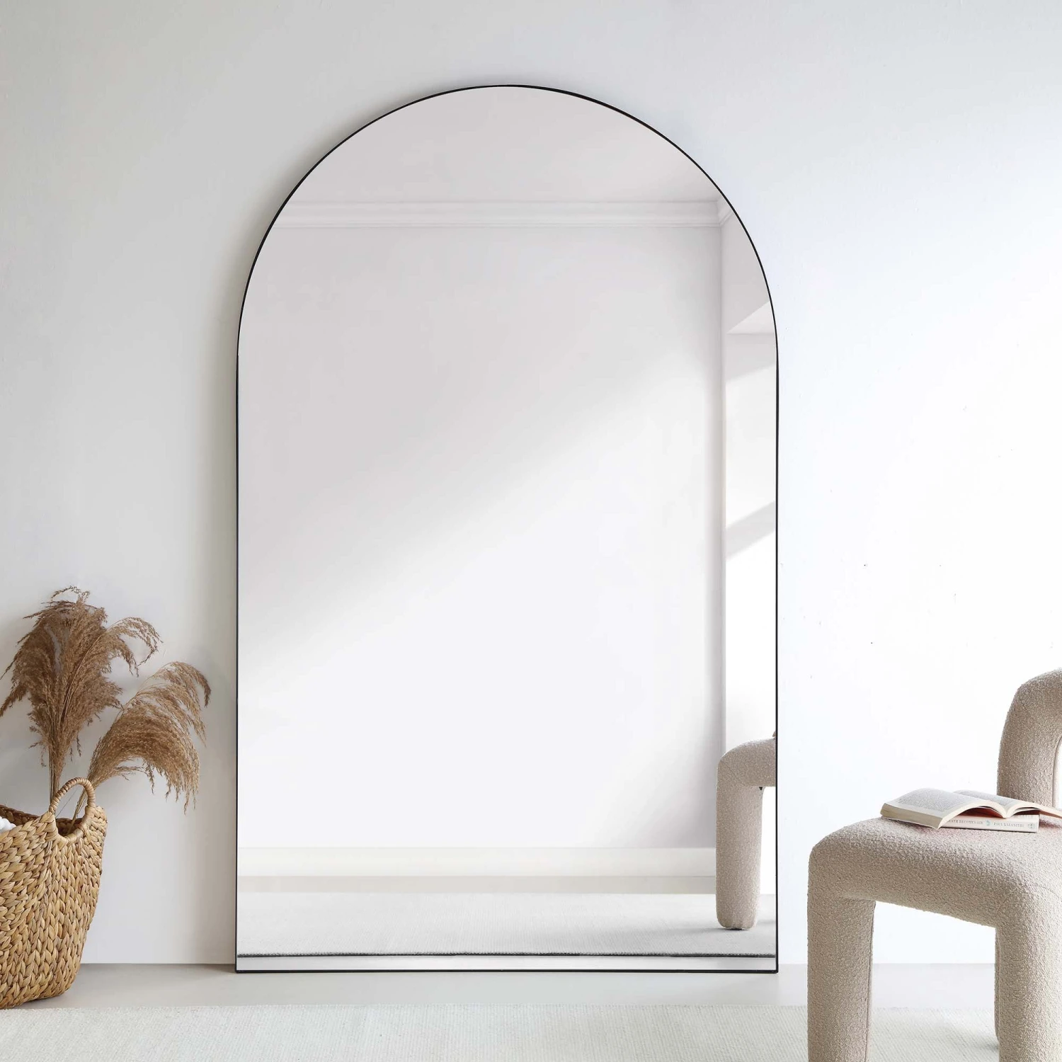 Eden Arched Full Length Metal Frame Mirror 180 X 110 Cm, Black - Image 2