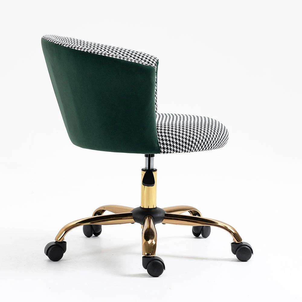 Kylie Houndstooth And Velvet Swivel Chair - Image 4