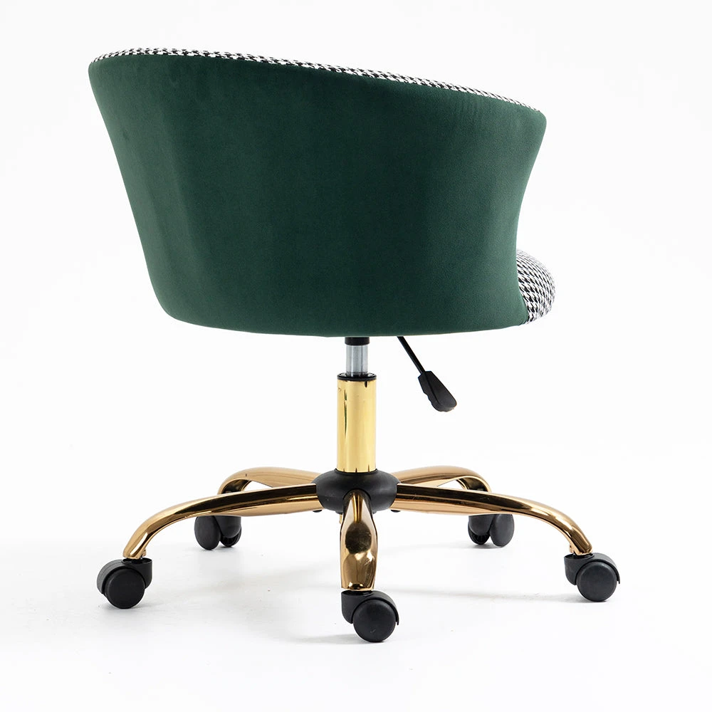 Kylie Houndstooth And Velvet Swivel Chair - Image 5