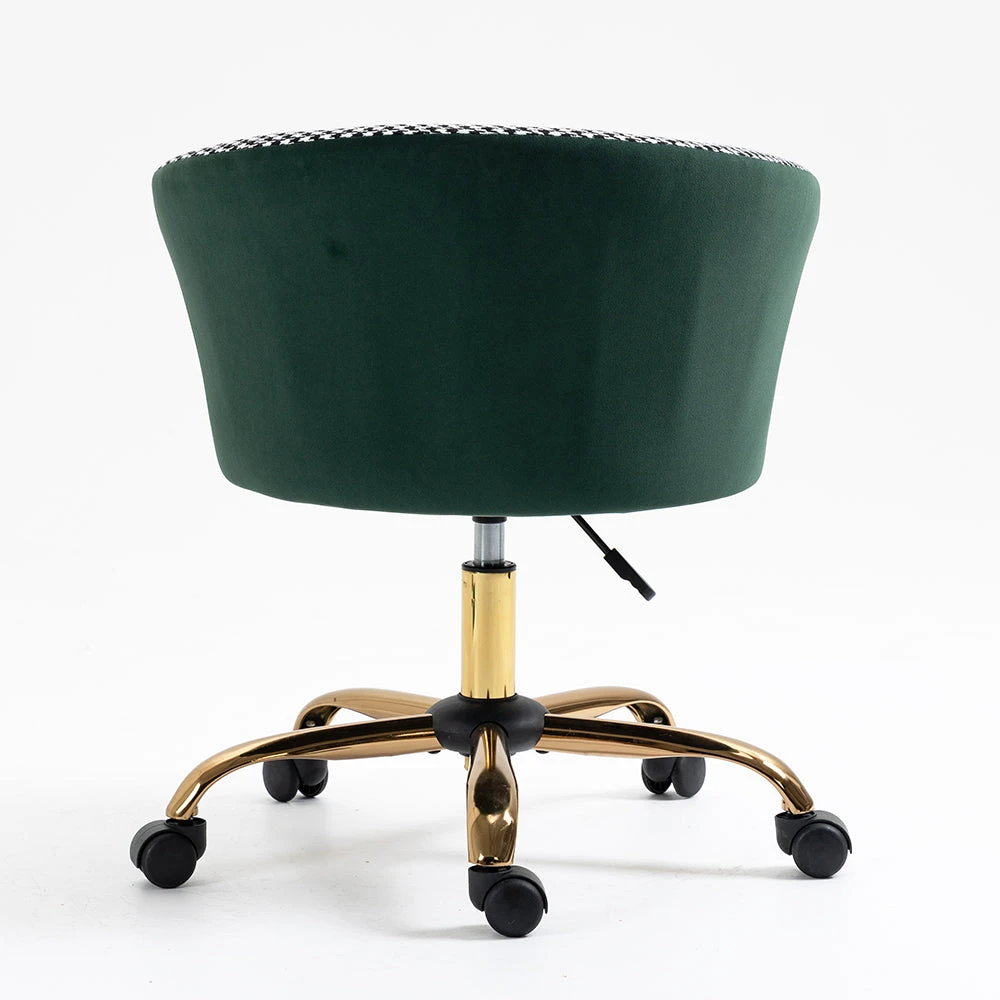 Kylie Houndstooth And Velvet Swivel Chair - Image 6