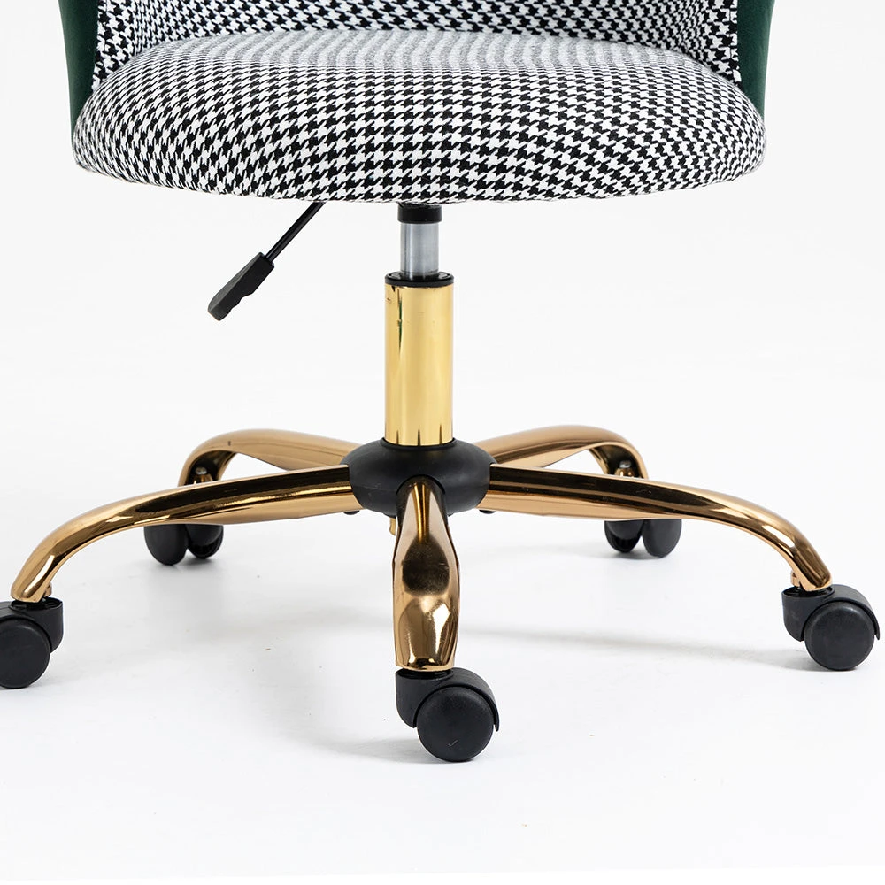 Kylie Houndstooth And Velvet Swivel Chair - Image 10