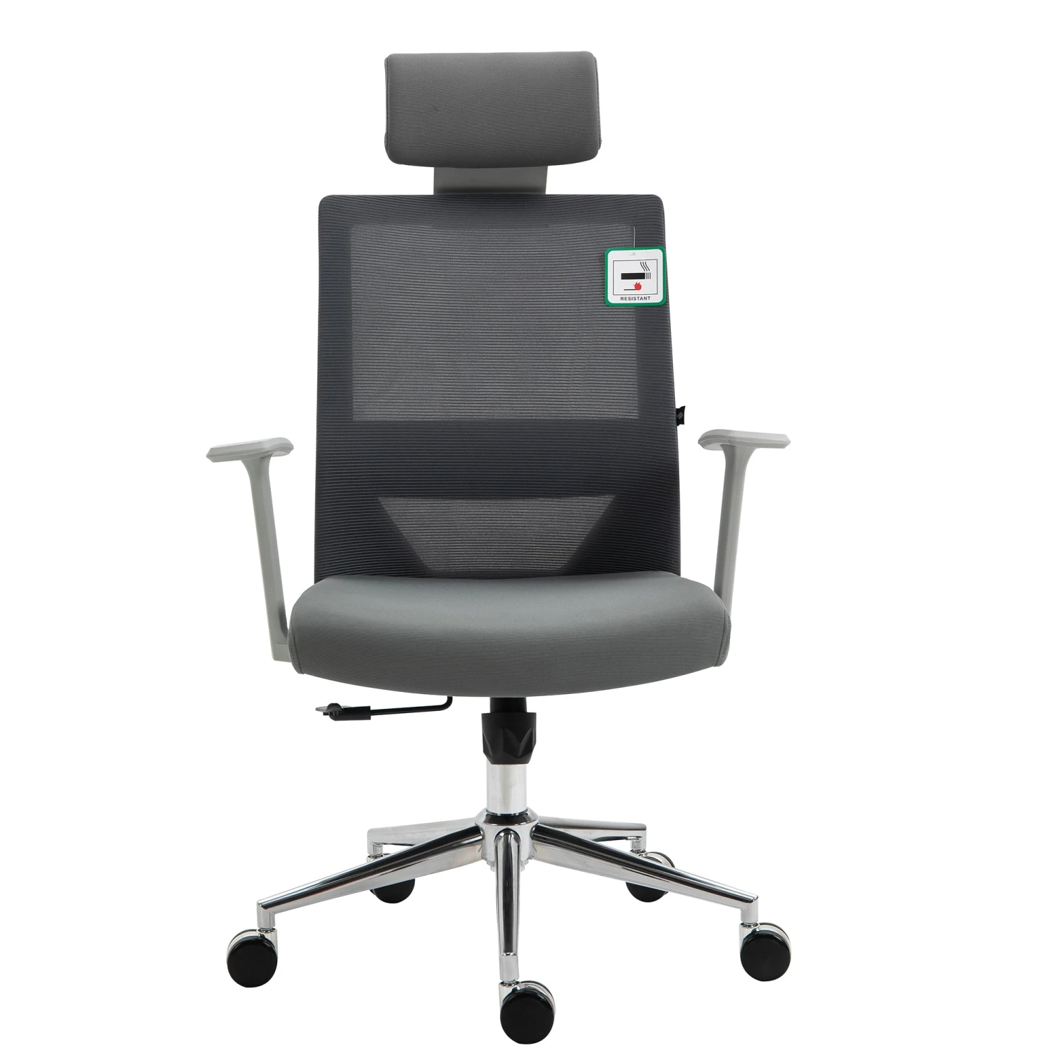 Joni High Back Mesh Office Chair With Headrest In Grey - Image 2