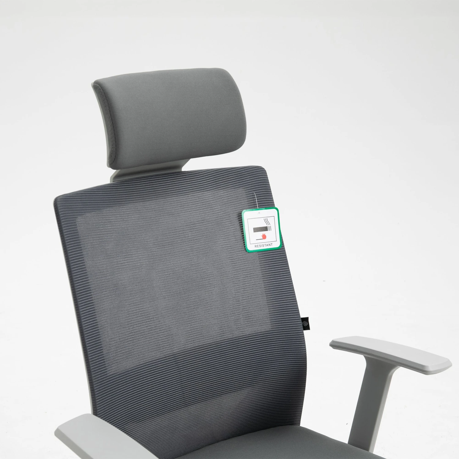 Joni High Back Mesh Office Chair With Headrest In Grey - Image 6