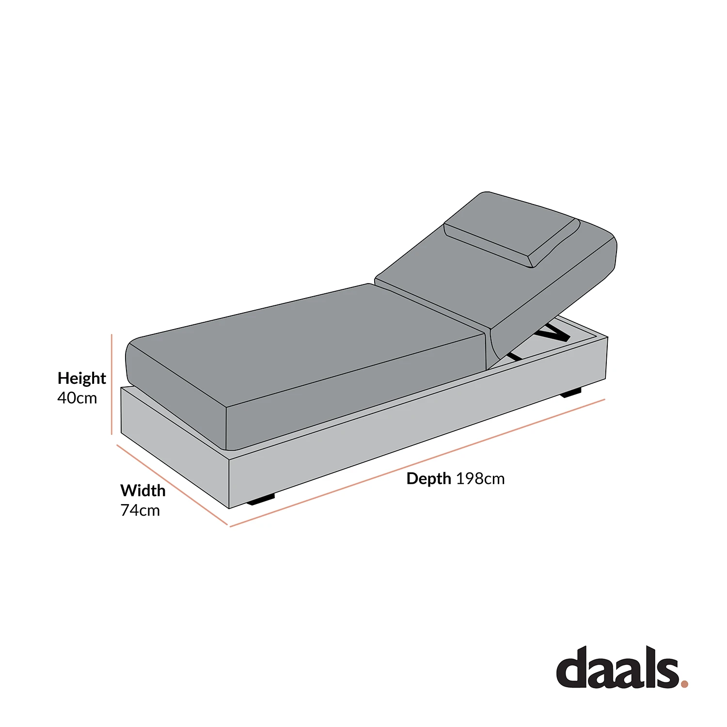 Jardin Aluminium Outdoor Sun Lounger, Granite - Image 4