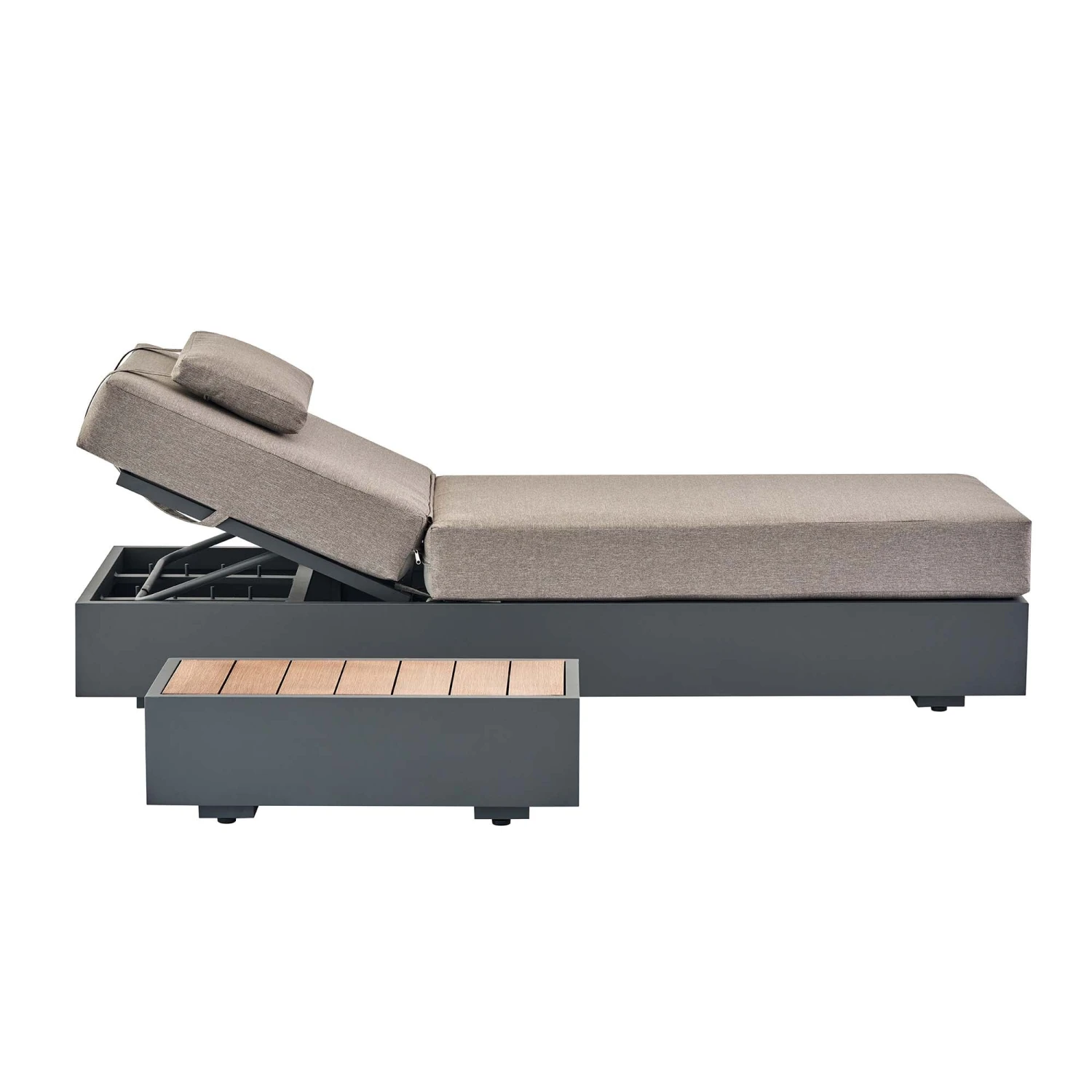 Jardin Aluminium Outdoor Sun Lounger, Granite - Image 8