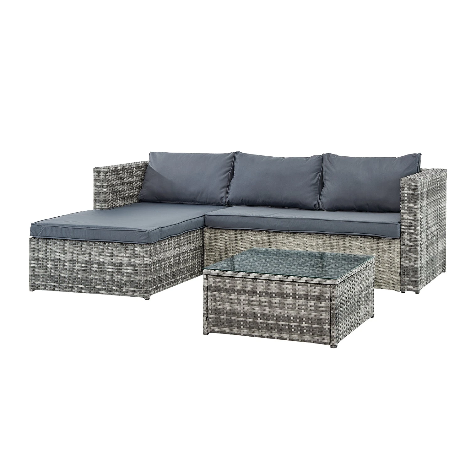 Troy Corner Rattan Garden Sofa Set With Table - Image 5