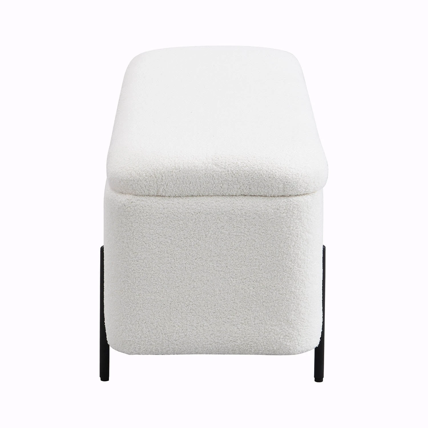 Jed Ecru Boucle 120cm Large Storage Ottoman Bench - Image 7