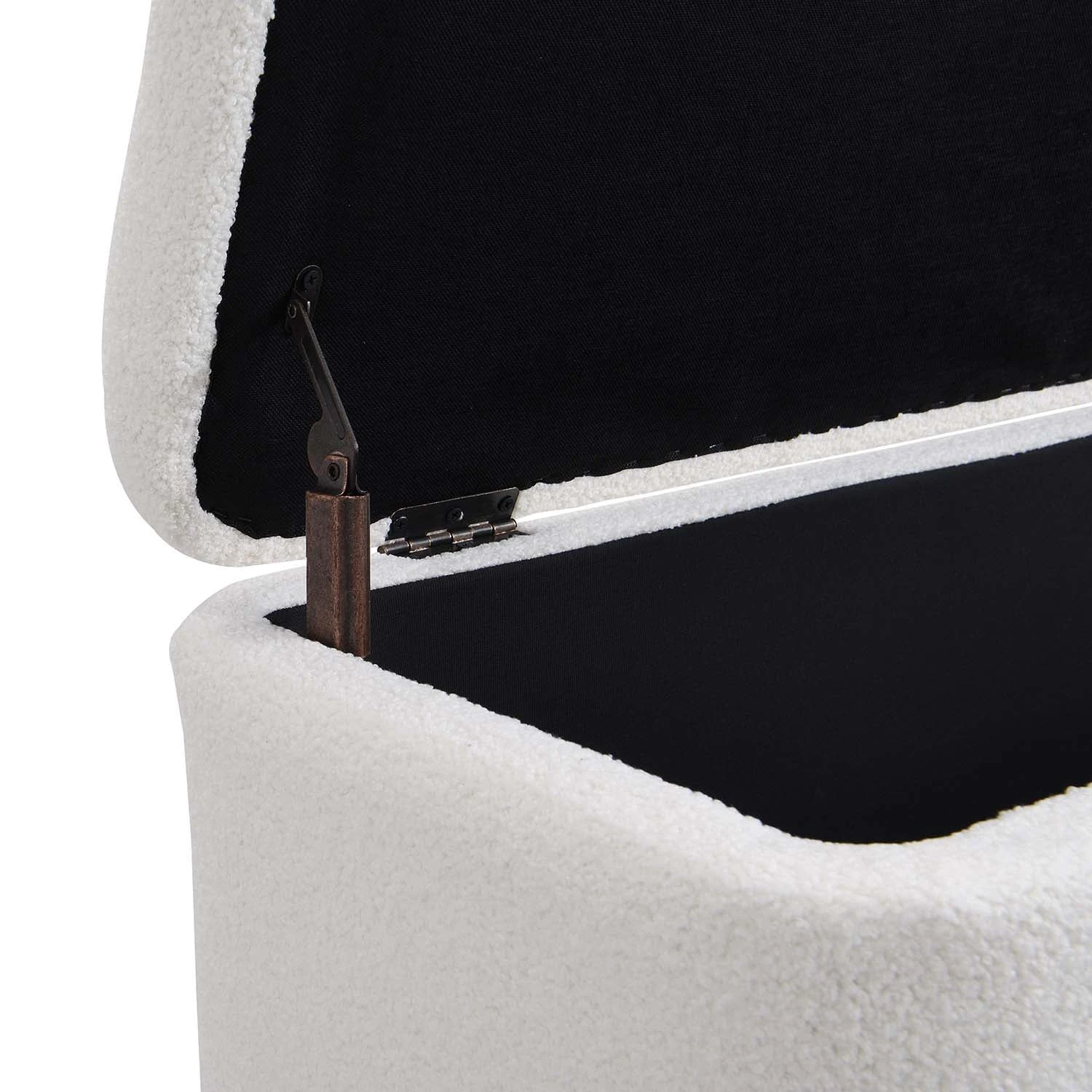 Jed Ecru Boucle 120cm Large Storage Ottoman Bench - Image 10