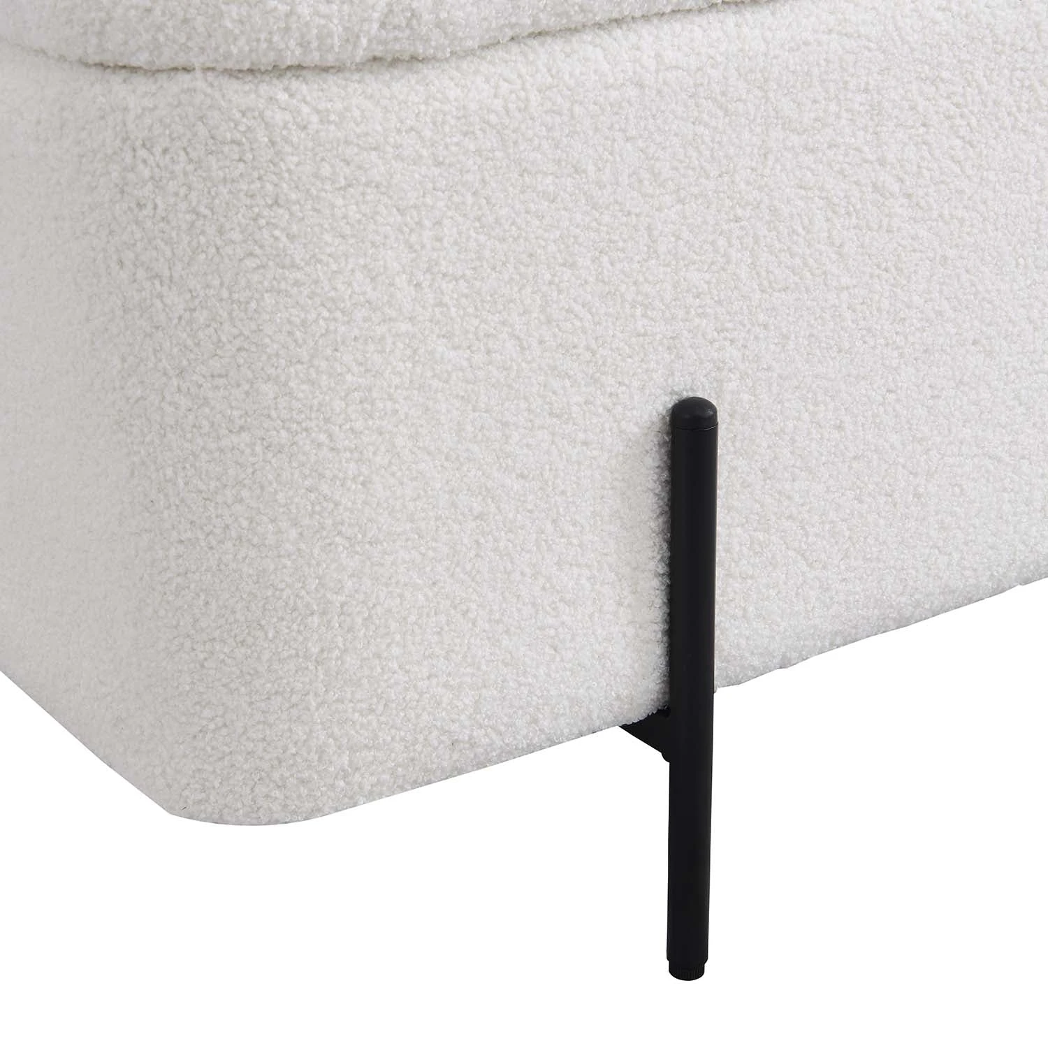 Jed Ecru Boucle 120cm Large Storage Ottoman Bench - Image 11