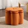 Pollie Orange Velvet Storage Stool
