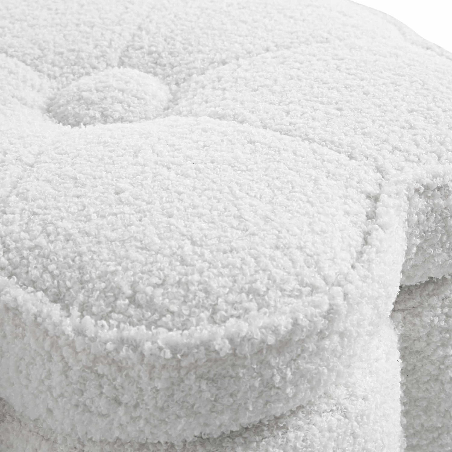 Pollie White Teddy Boucle Storage Stool - Image 9