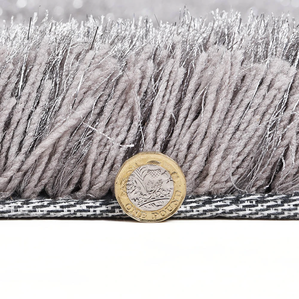 Silver Tufted Shaggy Rug 200 X 290 Cm - Image 5