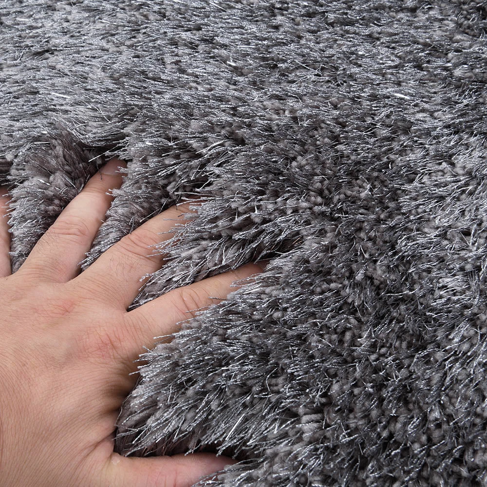 Silver Tufted Shaggy Rug 200 X 290 Cm - Image 6