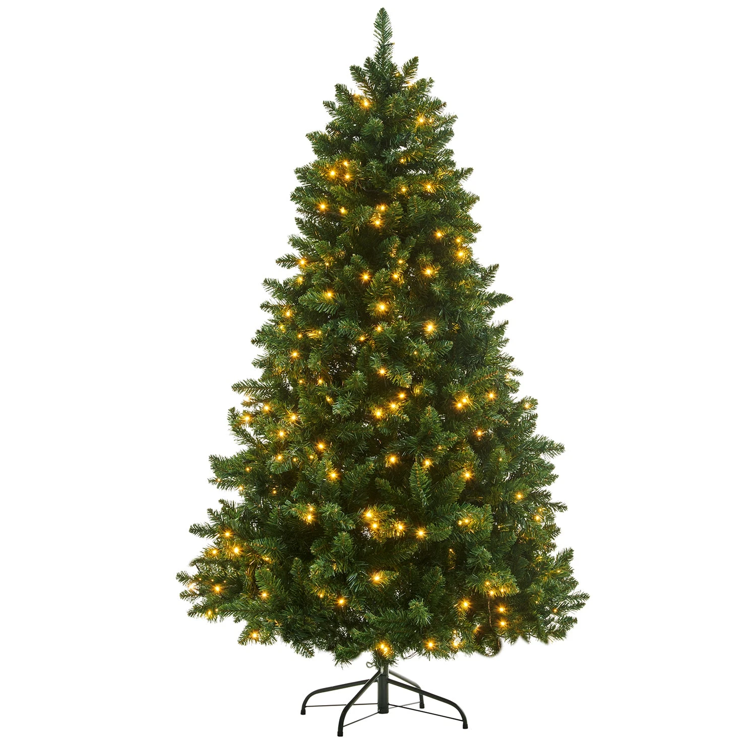 Pre-lit Artificial Green Spruce Christmas Tree With Warm White LED Lights (5ft To 8ft) - Image 2