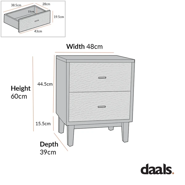Bianca Chip Carved Bedside Table, Antique Bronze & Black - Image 5