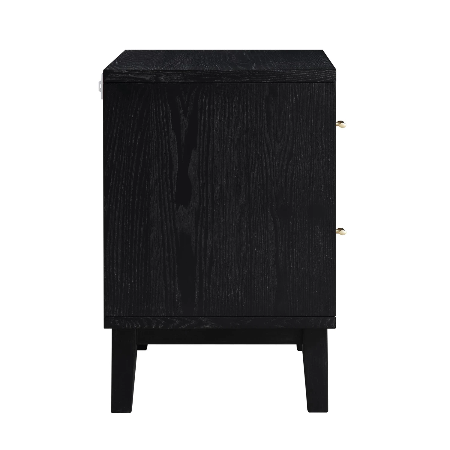 Bianca Chip Carved Bedside Table, Antique Bronze & Black - Image 9