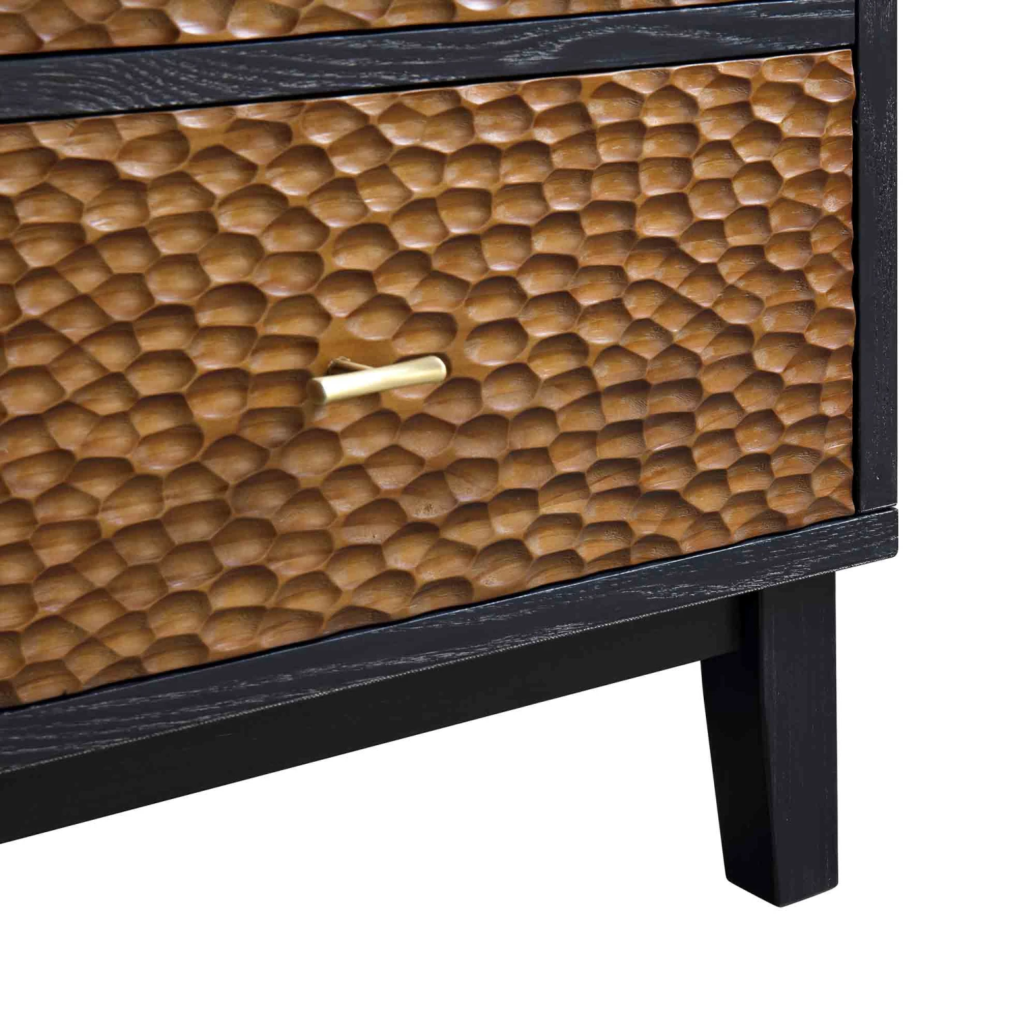 Bianca Chip Carved 2-Door 3-Drawer Sideboard, Antique Bronze & Black - Image 13