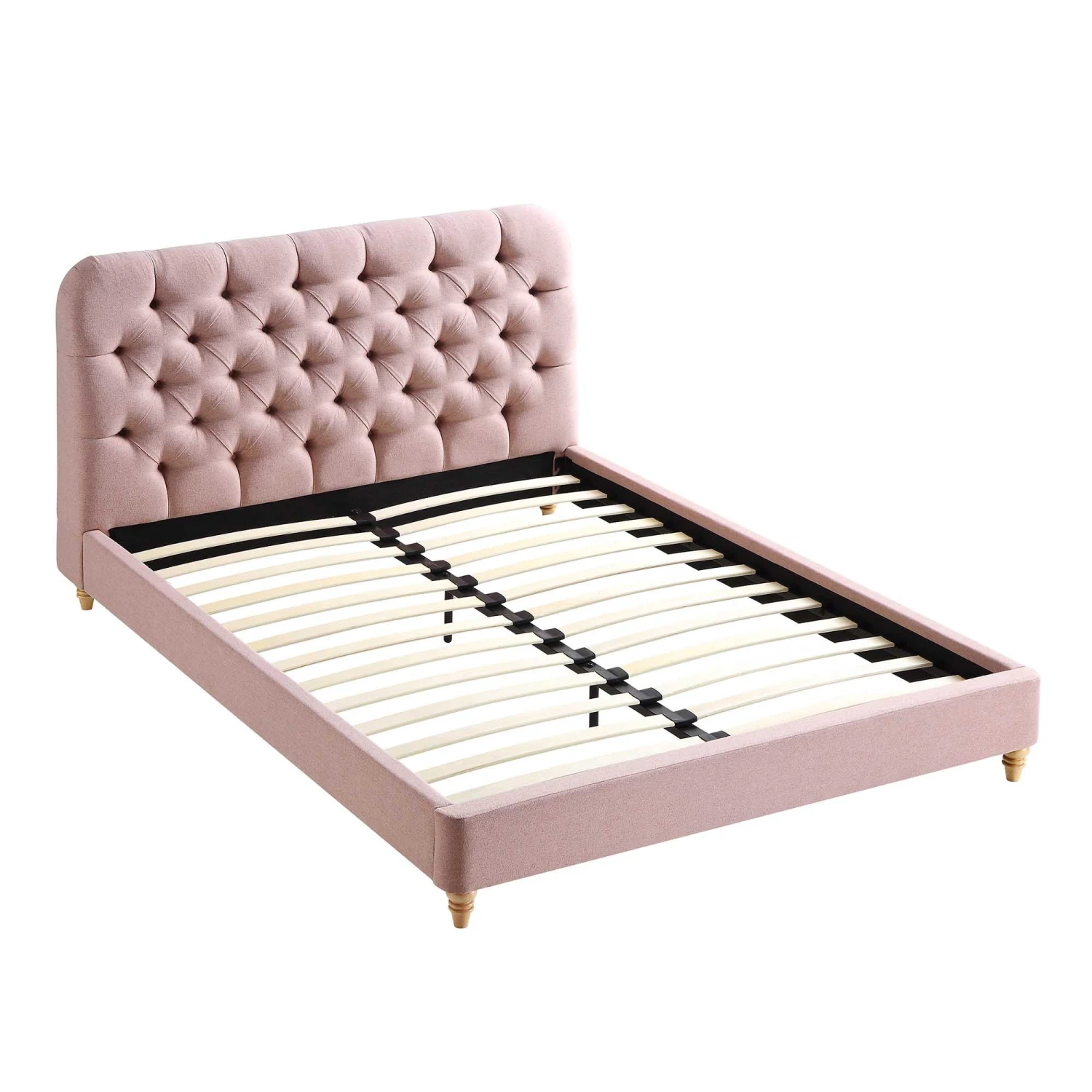 Leamington Deep-Buttoned Upholstered Bed, Rosewater Pink Fabric - Image 7