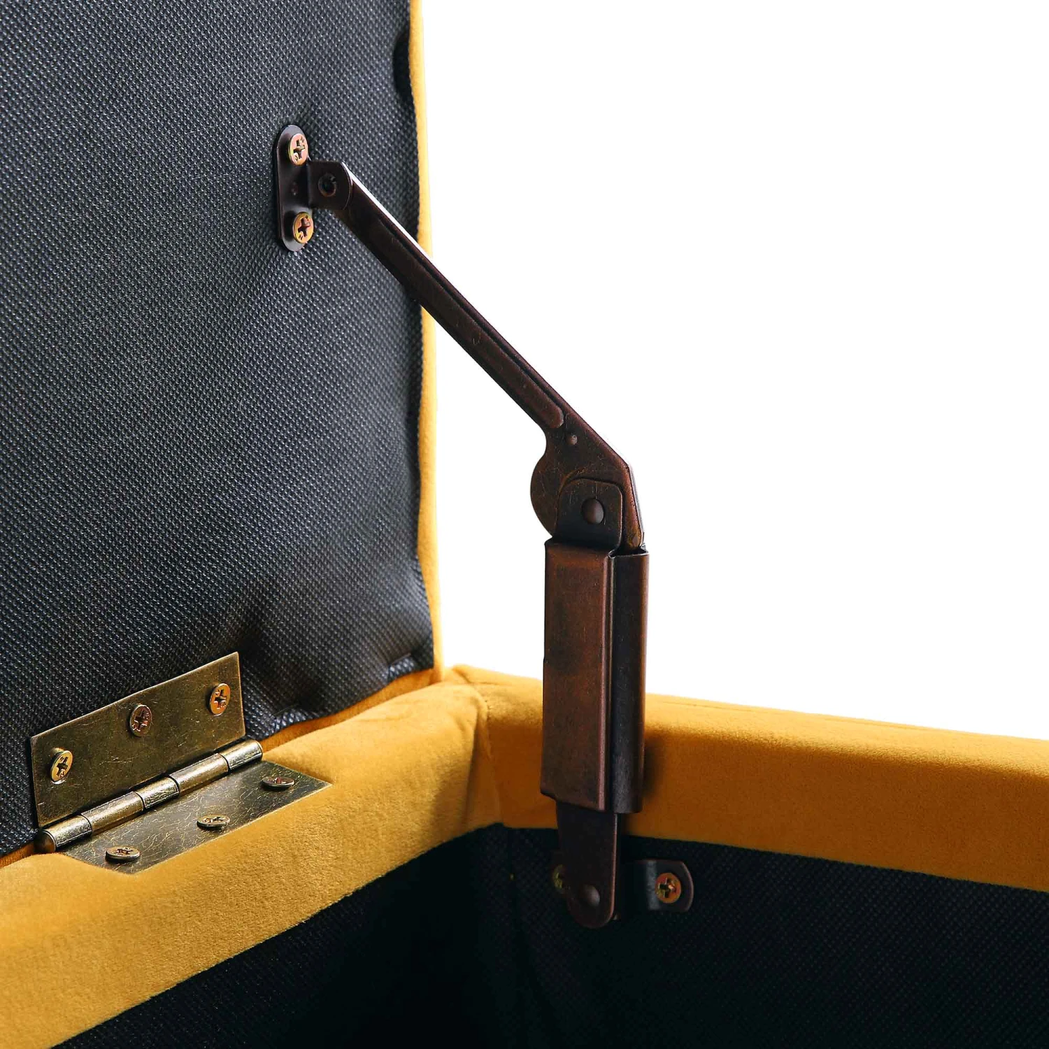 Leamington Deep-Buttoned Ottoman Storage Bench, Turmeric Yellow Velvet - Image 11