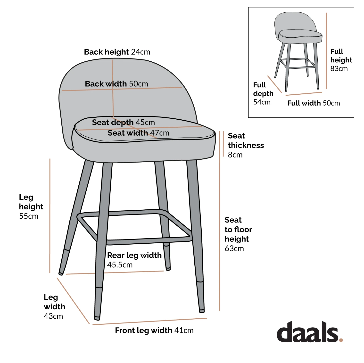 Miyae Set Of 2 Pleated Champagne Beige Velvet Upholstered Counter Stools - Image 4